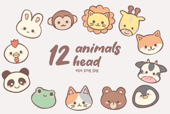 Animal Face Head Doodle: A Playful Toolkit for Modern Design