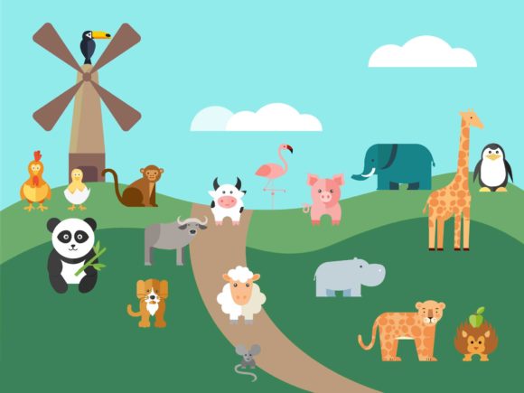 Animal Vector Flat Design Bundle: Modern Icons for Any Project