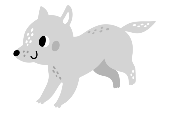 Cute Baby Wolf Running: A Playful Font for Creative Projects