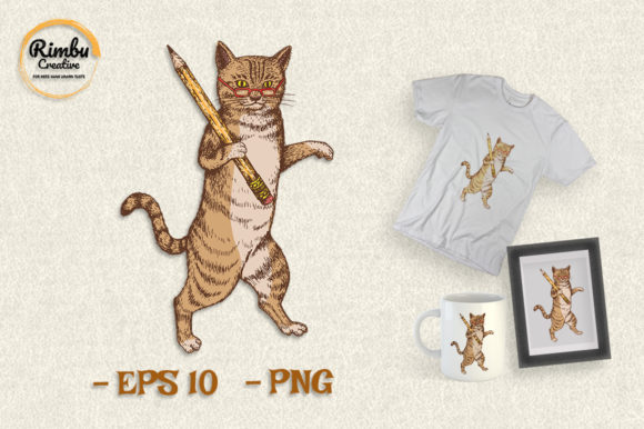 Cute Cat Vintage Hand Drawn Animal: A Timeless Vector Charm