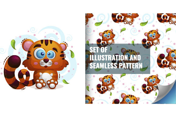 Cute Illustration of an Animal Tiger: A Playful Design Asset
