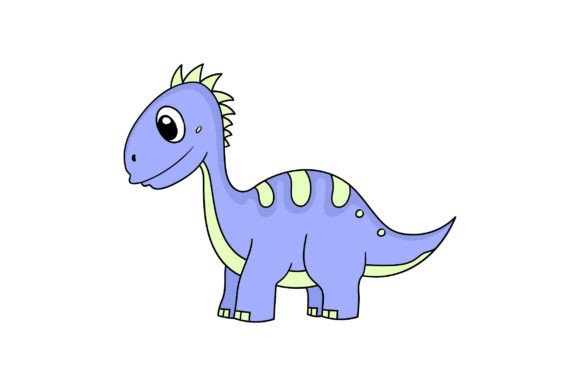 Cute Smiling Dinosaur Kid Animal: A Playful Design Asset