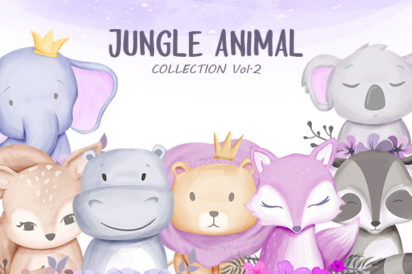 Jungle Animal Vol.2: Whimsical Illustrations for Nursery & Brand Design