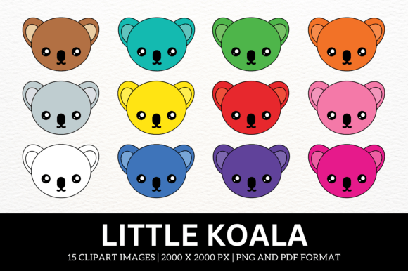 Little Koala Colorful Animal Cliparts: A Designer's Guide to Whimsical Graphics