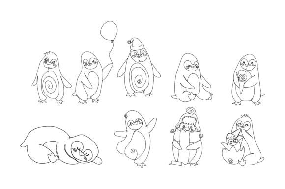 Penguin Wildlife Animal Line Cute Doodle: A Designer's Go-To Vector
