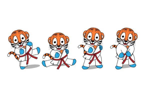 Unleashing Creativity with Cute Tiger Animal Cartoon Karate