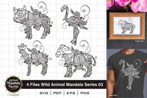 Wild Animal Mandala Series 03: Intricate Vectors for Design